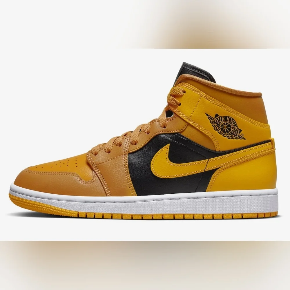 Air Jordan 1 Men's Chutney Black and Gold Sneakers NEW No Box